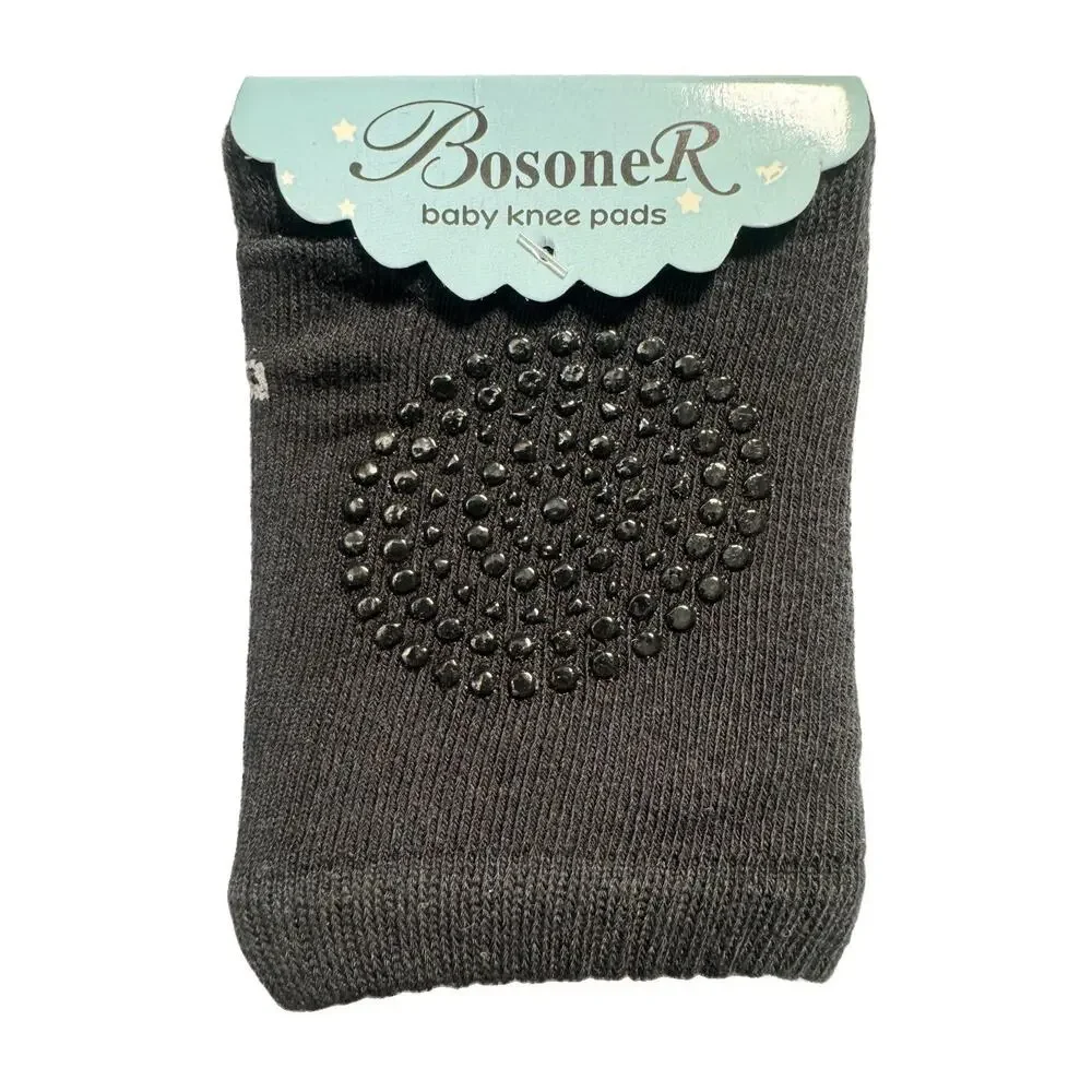 BosoneR Baby Crawling Knee Pads 2 Pair Black Gray Anti-Slip Toddler NEW